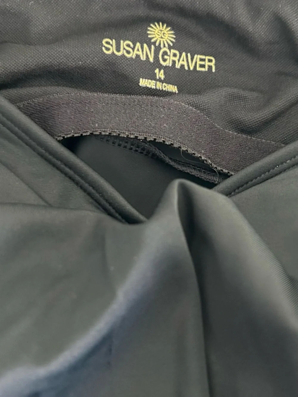 New Susan Graver Soleil Tiered Tankini with Skirt & Brief Black size 14